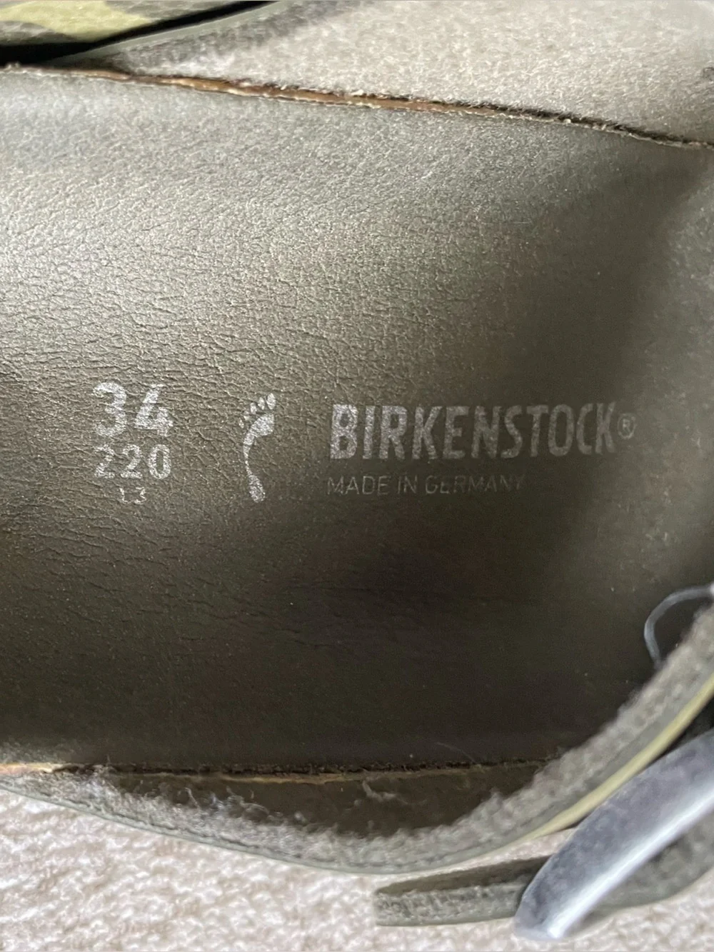 Birkenstock Kids Two-Strap Sandals in Olive Camo